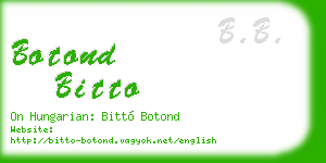 botond bitto business card